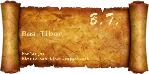 Bas Tibor névjegykártya